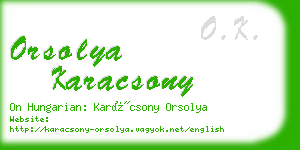 orsolya karacsony business card